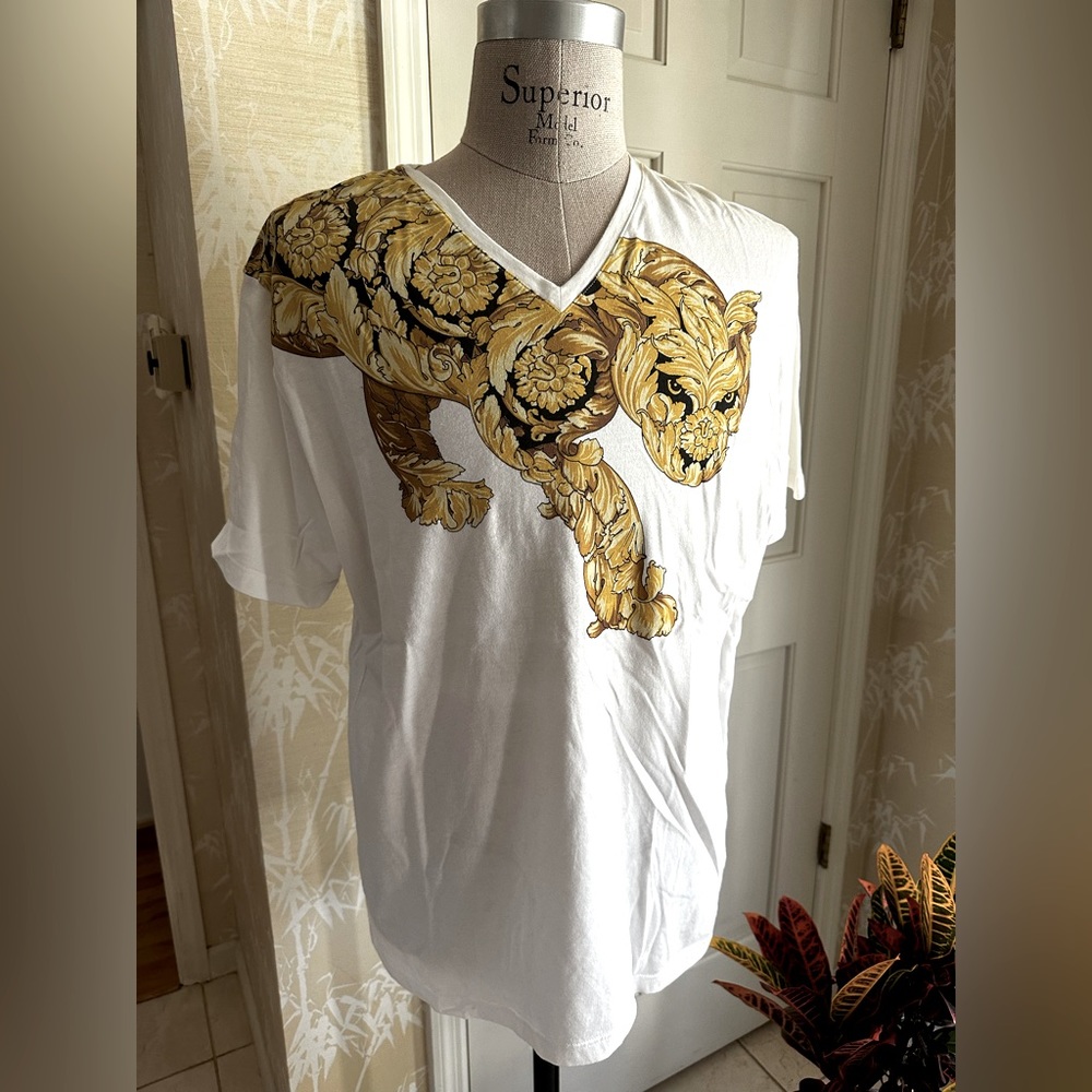 Versace Collection Gold Tiger Front / Back Tshirt, XXXL